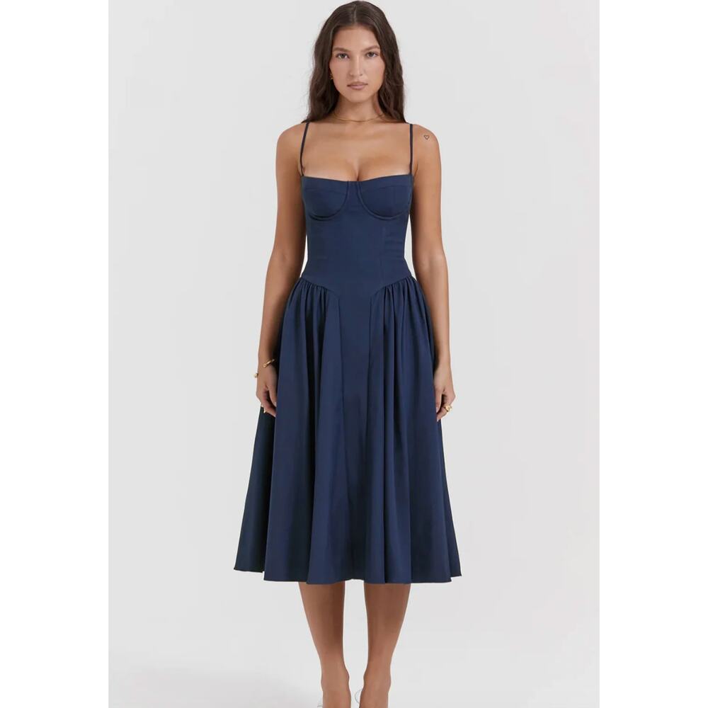 NWOT Women's Navy Blue Corset Dress